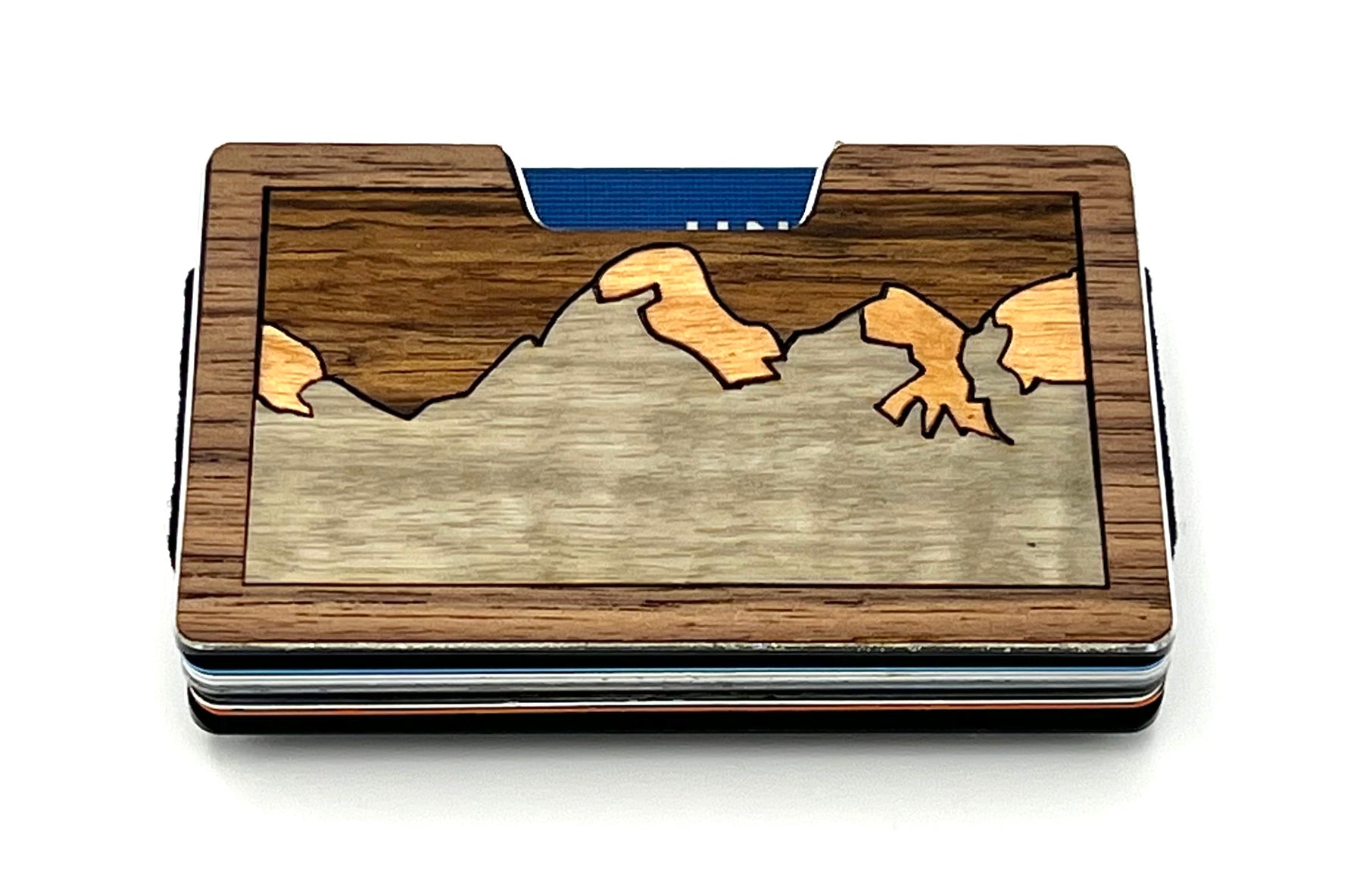 Silver Range Wood Inlay Wallets for Men