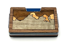 Silver Range Wood Inlay Wallets for Men